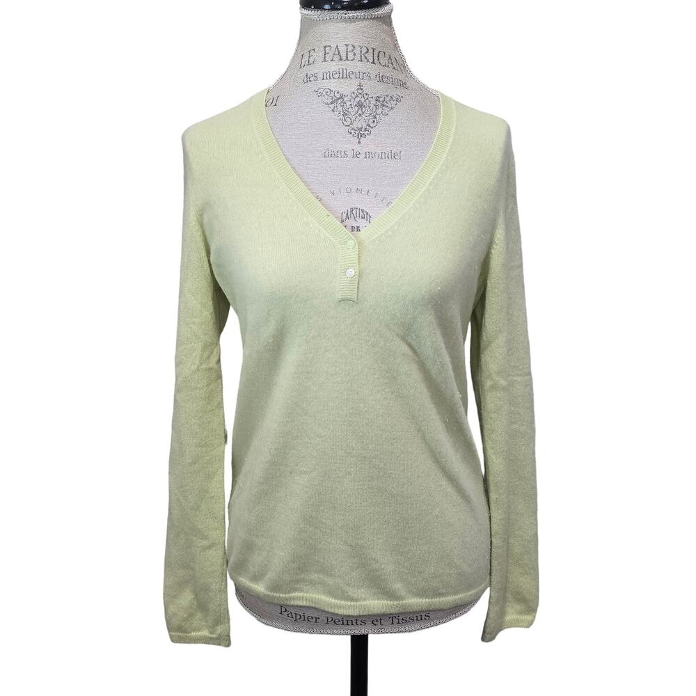 Collection Fifty Nine Bloomingdale's 100% Cashmere V Neck Long Sleeve Blouse Top